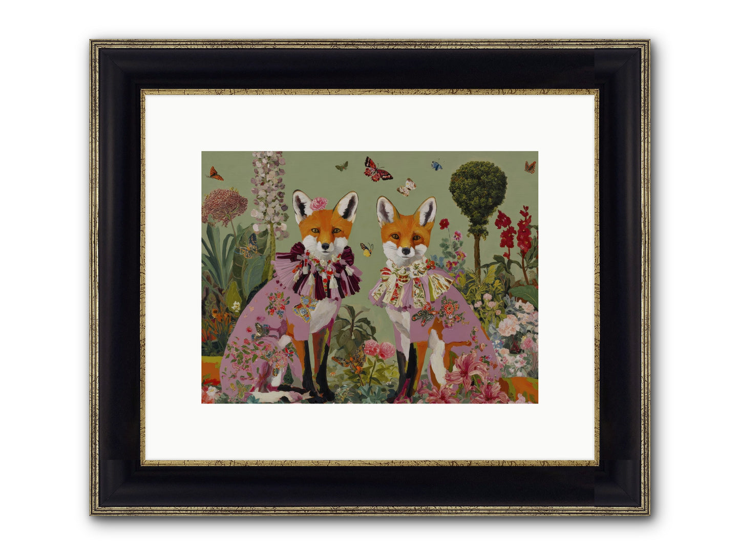 Silk Trace Framed Print - Black & Gold 12x9