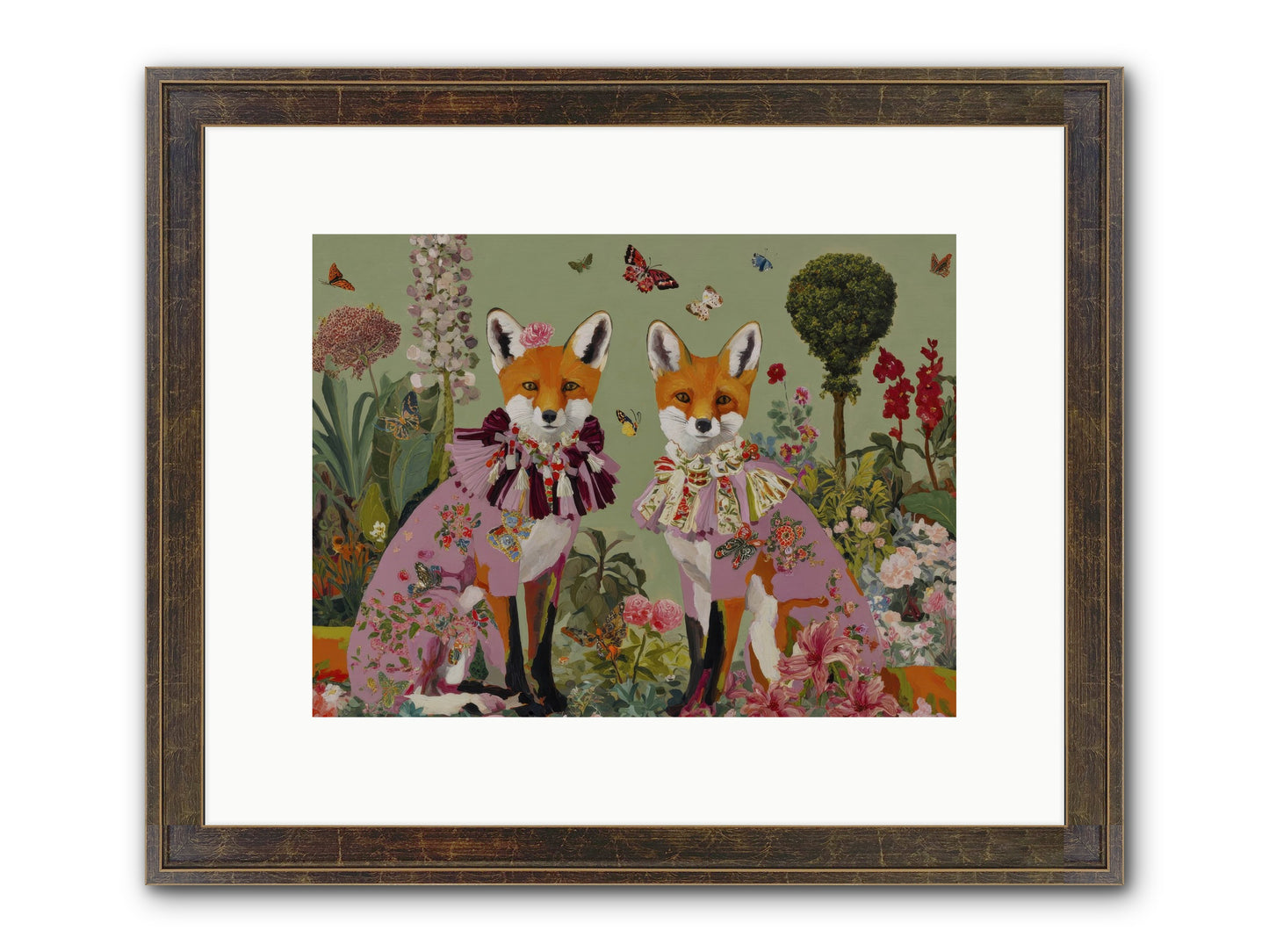 Silk Trace Framed Print - Slimwoods Black/Gold 12x9