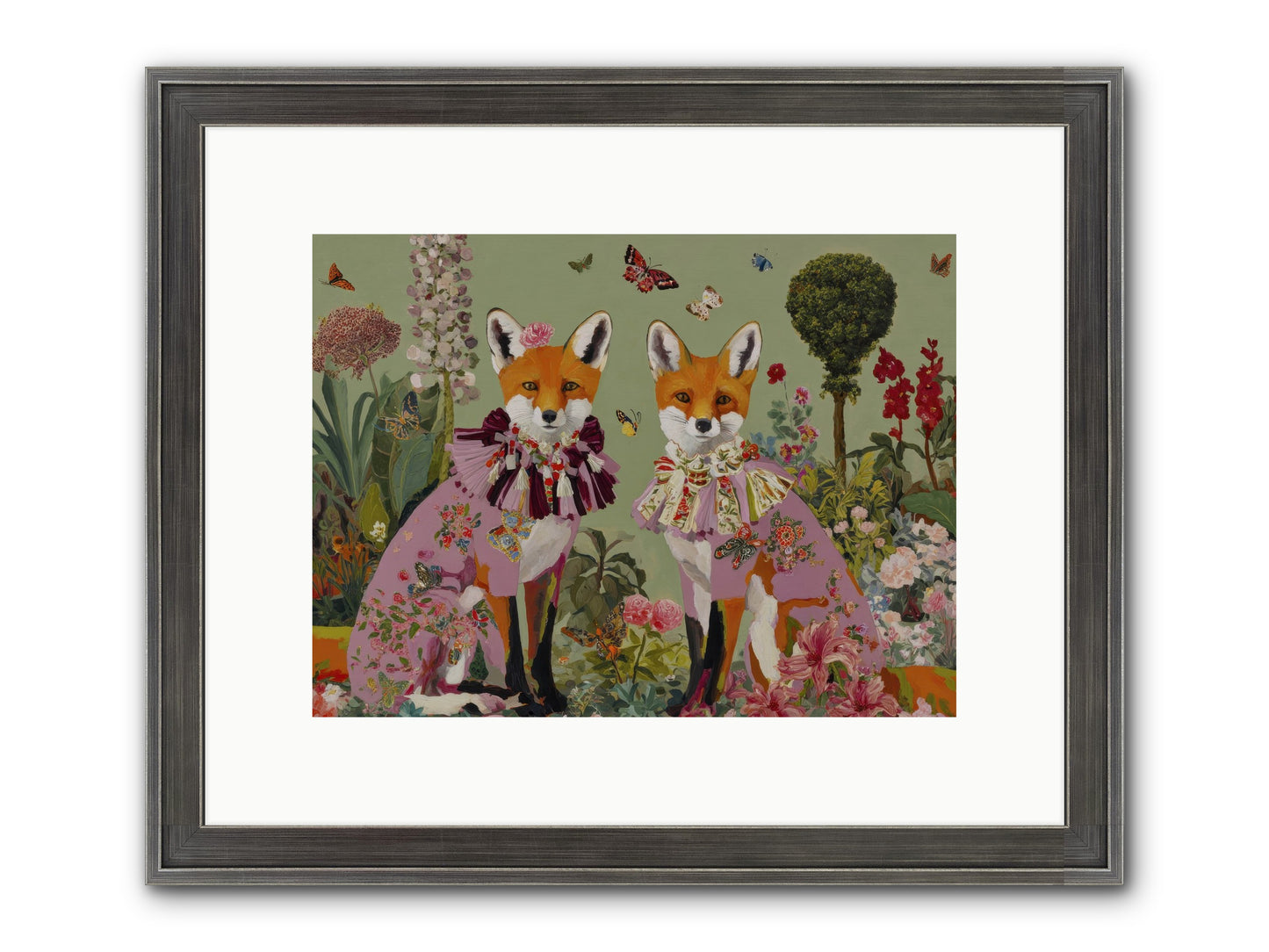 Silk Trace Framed Print - Slimwoods Black/Silver 12x9