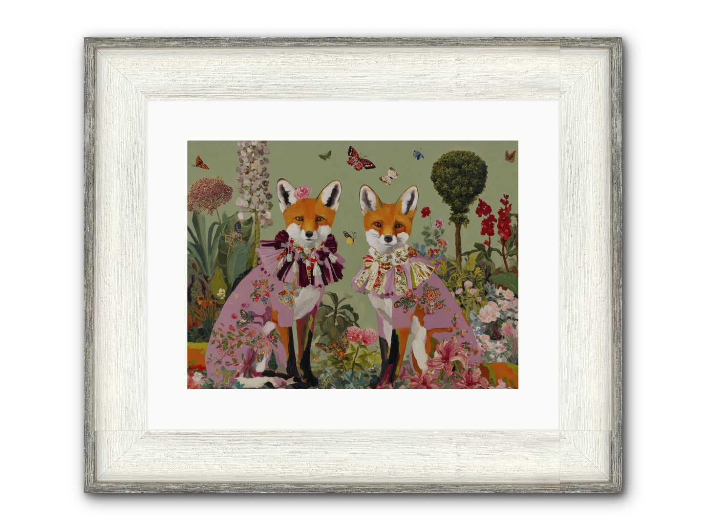 Silk Trace Framed Print - Driftwood White 16x12