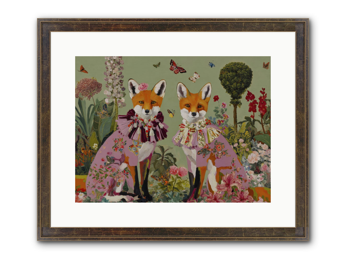 Silk Trace Framed Print - Slimwoods Black/Gold 16x12