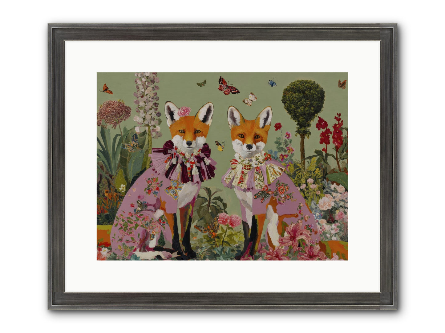Silk Trace Framed Print - Slimwoods Black/Silver 16x12
