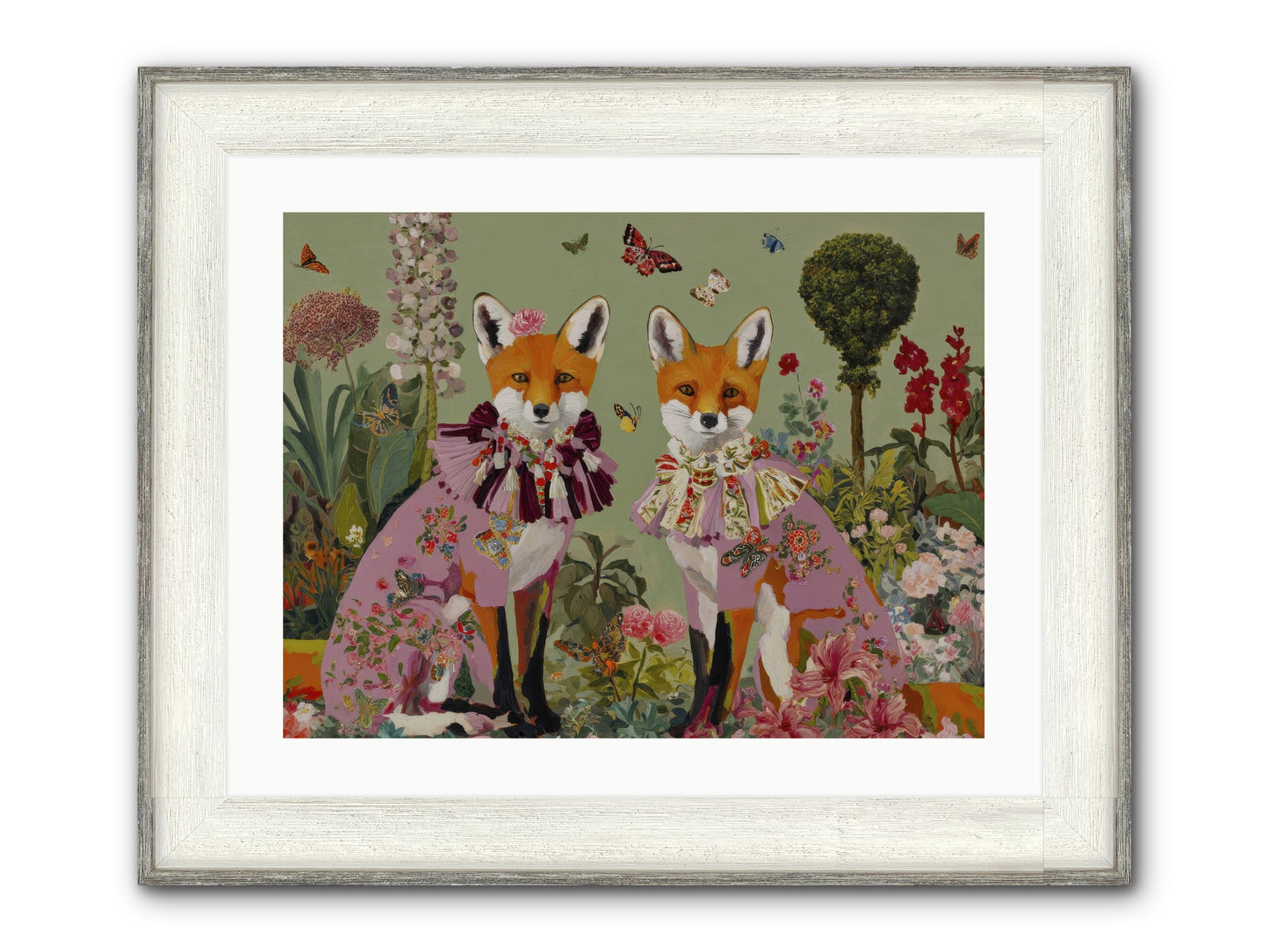 Silk Trace Framed Print - Driftwood White 24x18