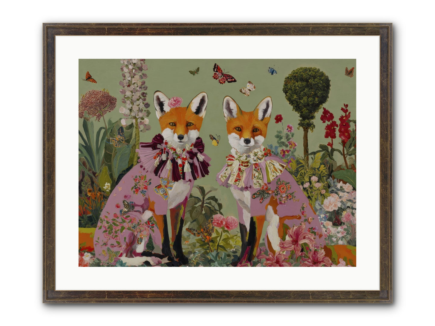 Silk Trace Framed Print - Slimwoods Black/Gold 24x18