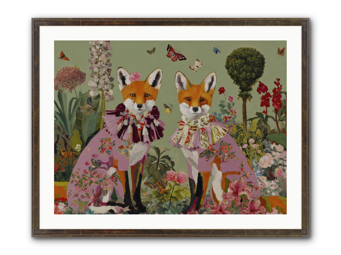 Silk Trace Framed Print - Slimwoods Black/Gold 32x24