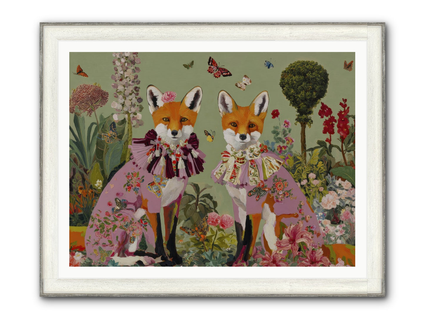 Silk Trace Framed Print - Driftwood White 48x36