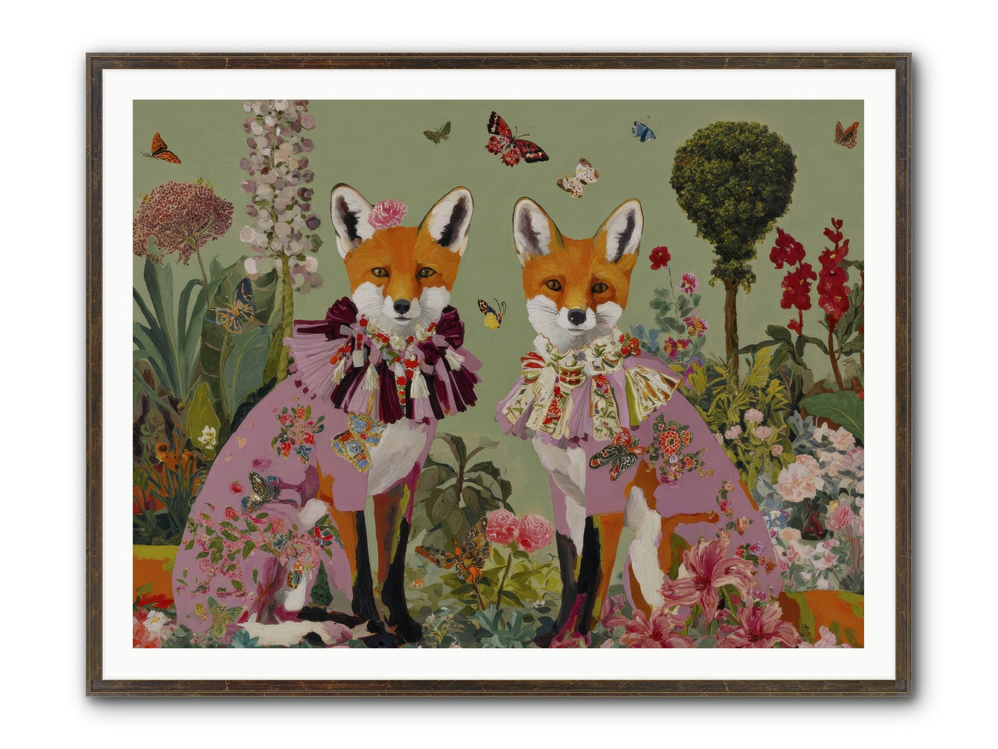 Silk Trace Framed Print - Slimwoods Black/Gold 48x36