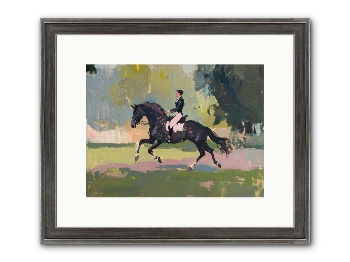 Silken Precision Framed Print - Slimwoods Black/Silver 12x9