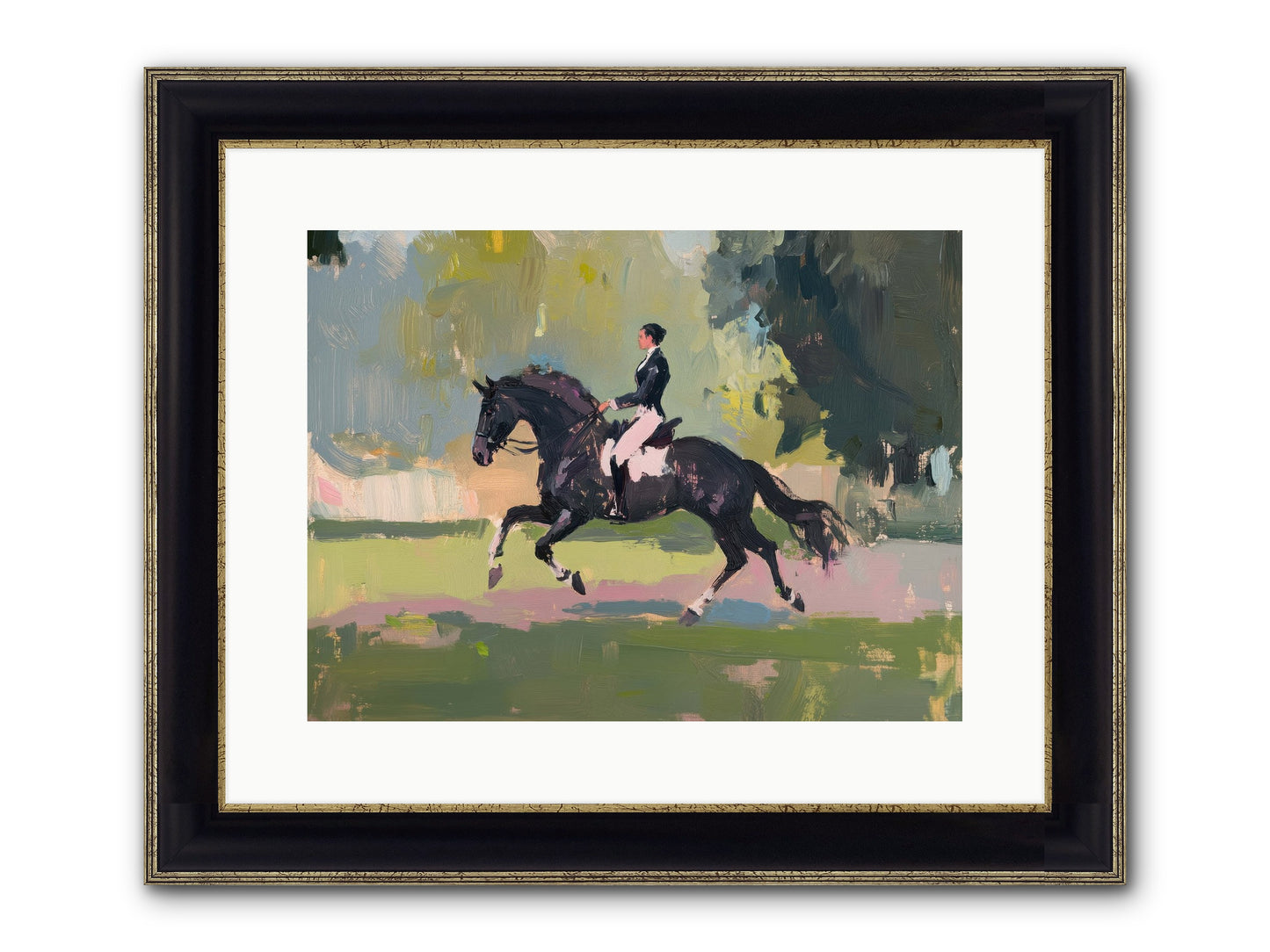 Silken Precision Framed Print - Black & Gold 16x12