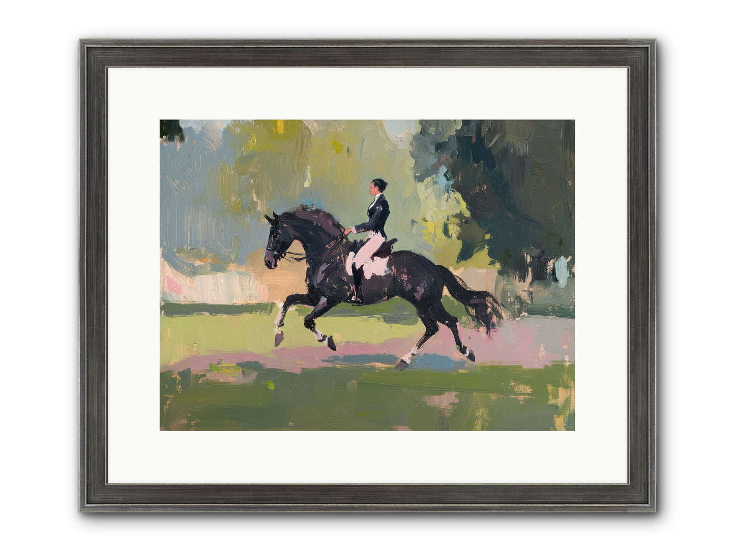 Silken Precision Framed Print - Slimwoods Black/Silver 16x12