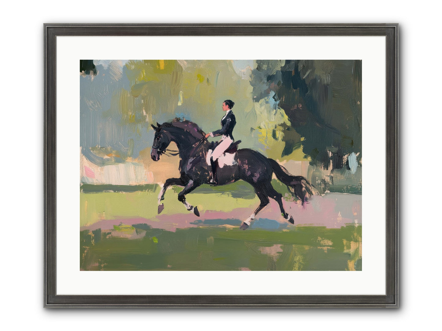 Silken Precision Framed Print - Slimwoods Black/Silver 24x18
