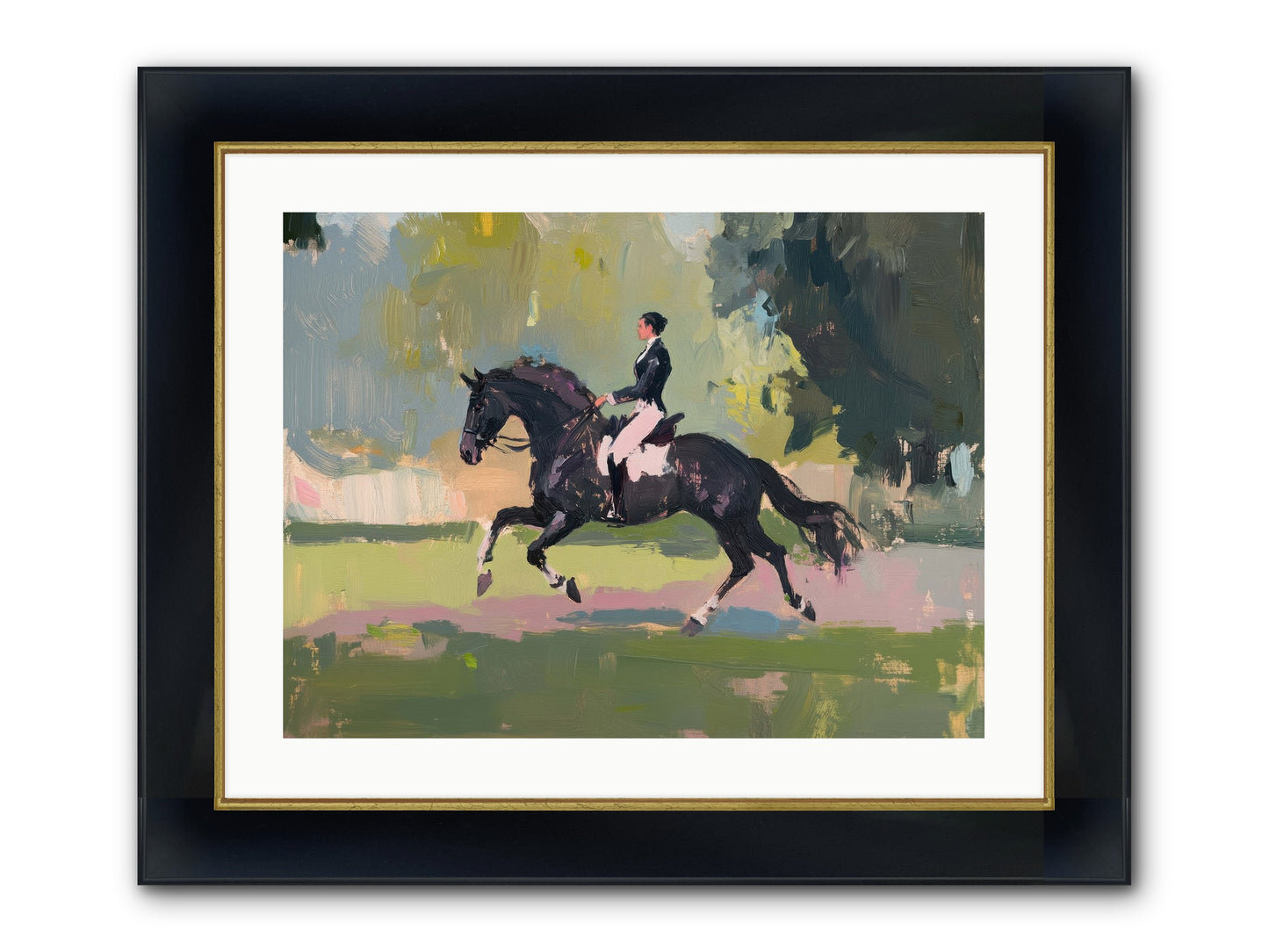 Silken Precision Framed Print - Wide Black w/Gold 24x18