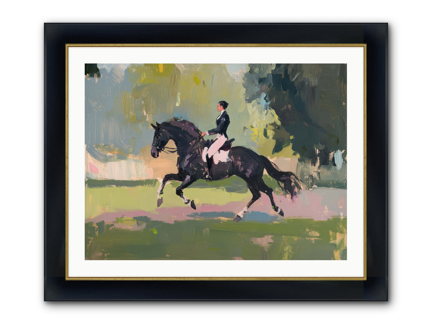 Silken Precision Framed Print - Wide Black w/Gold 32x24