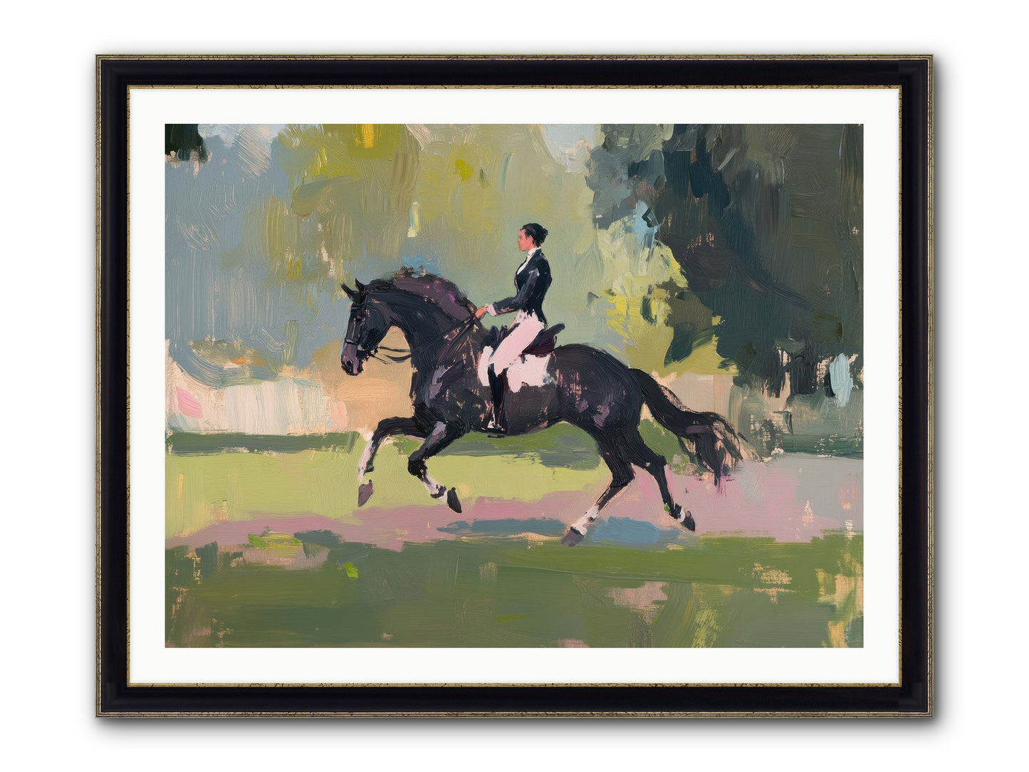 Silken Precision Framed Print - Black & Gold 40x30