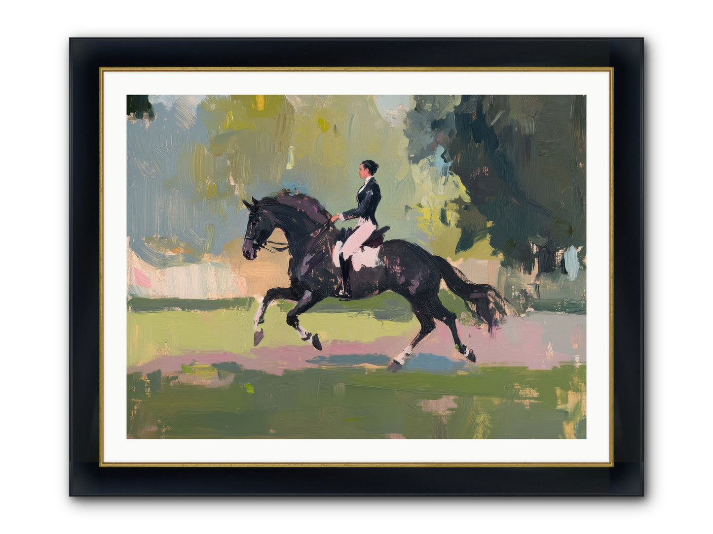 Silken Precision Framed Print - Wide Black w/Gold 40x30