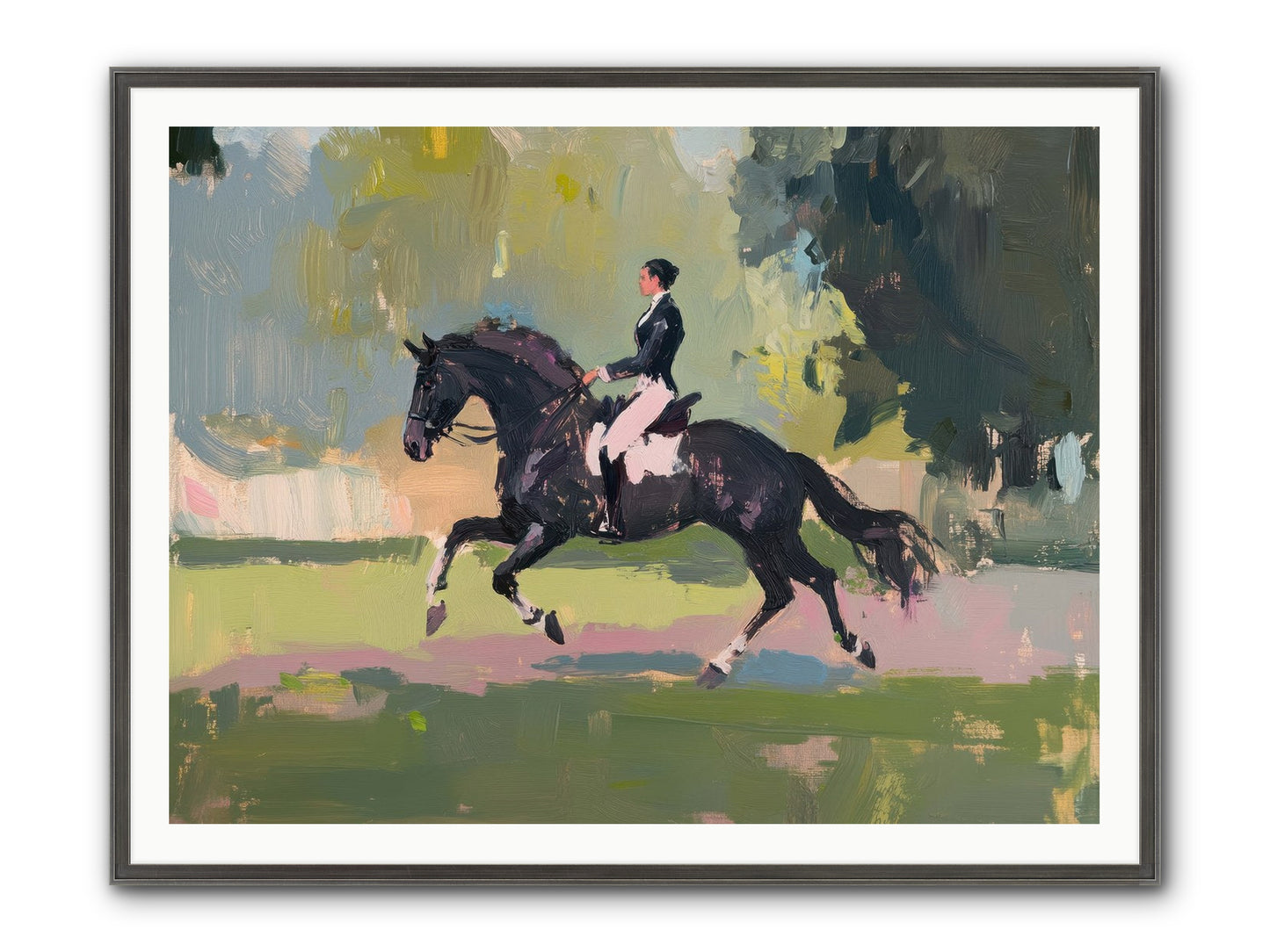 Silken Precision Framed Print - Slimwoods Black/Silver 48x36