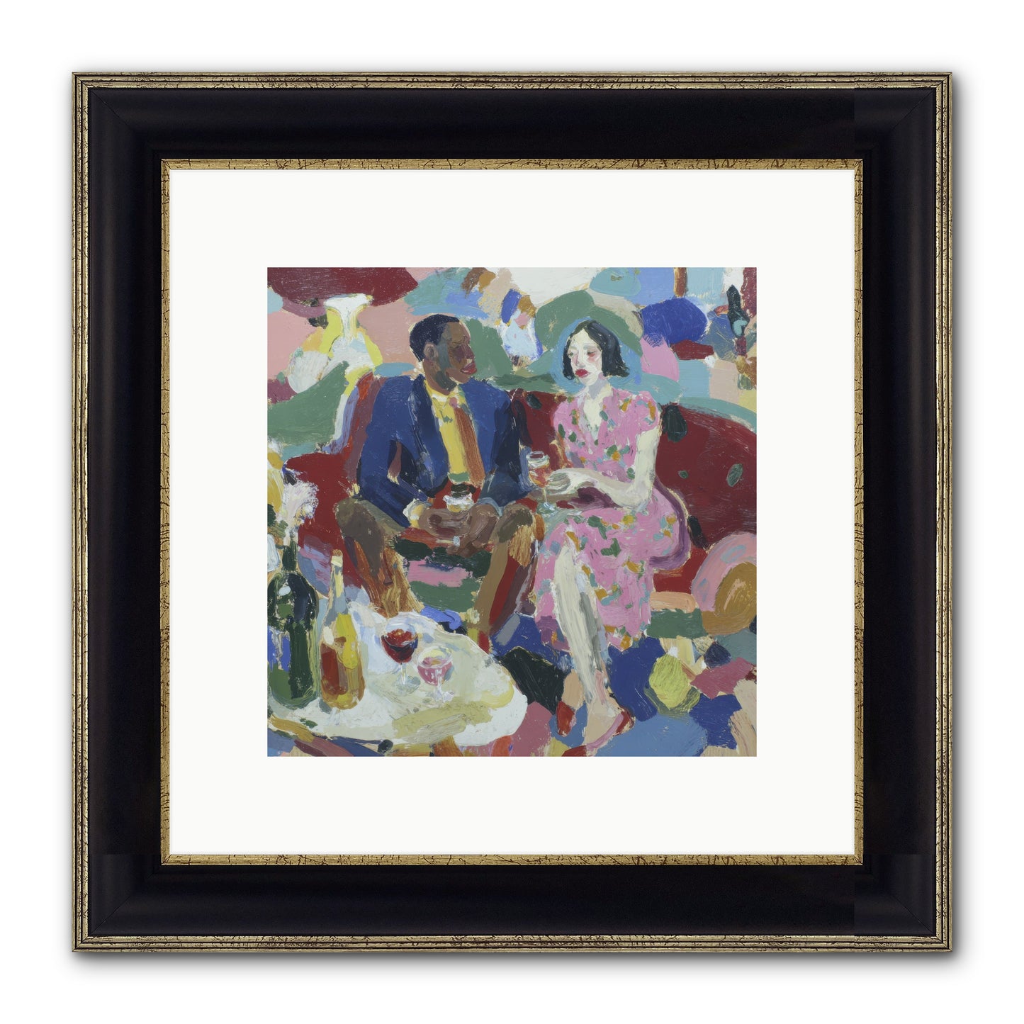 Silkweather Framed Print - Black & Gold 10x10