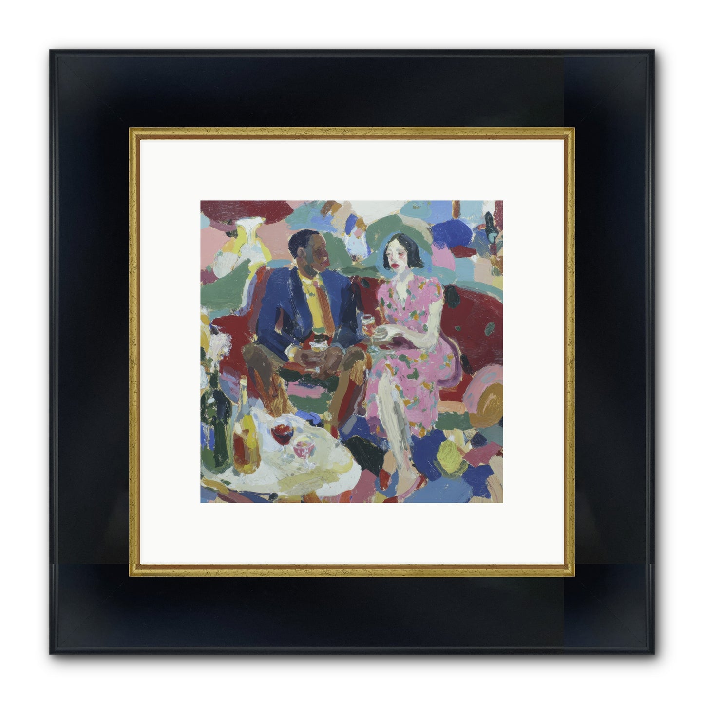 Silkweather Framed Print - Wide Black w/Gold 10x10