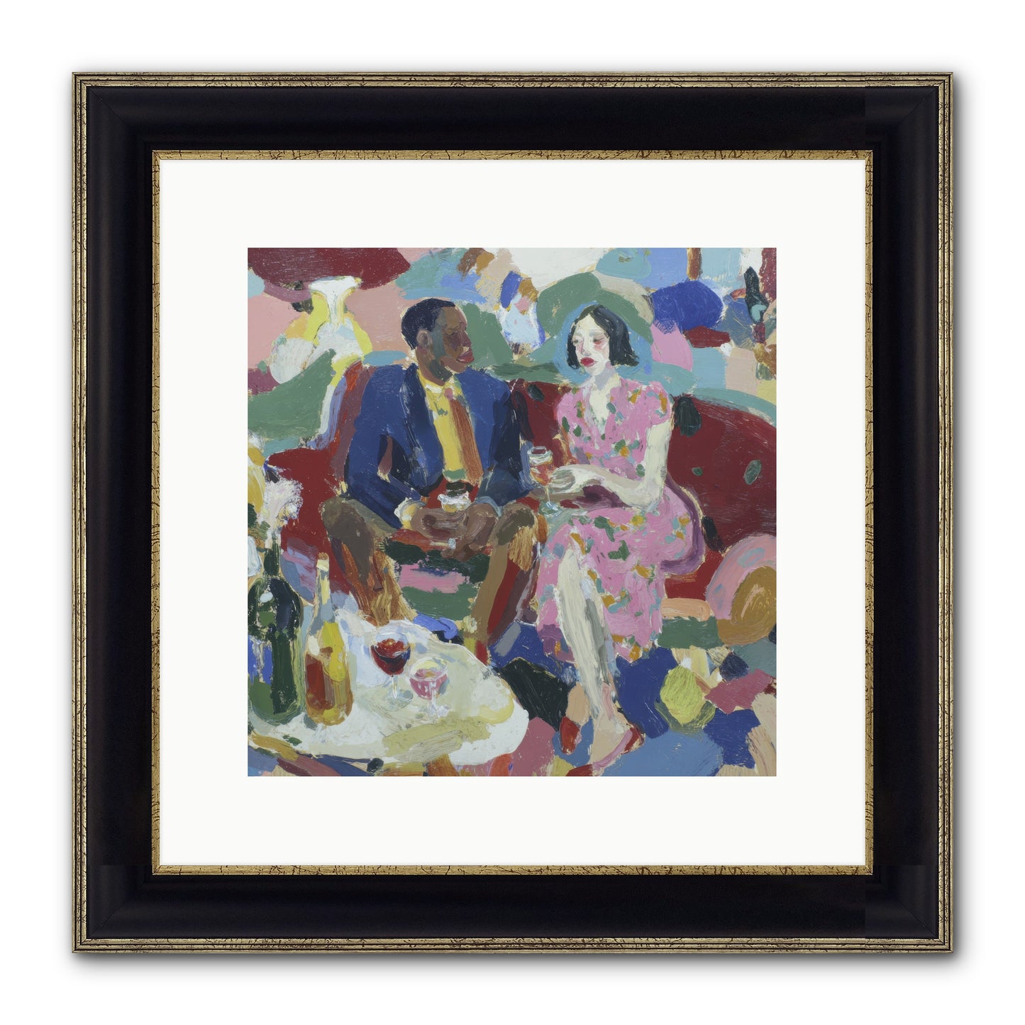 Silkweather Framed Print - Black & Gold 12x12