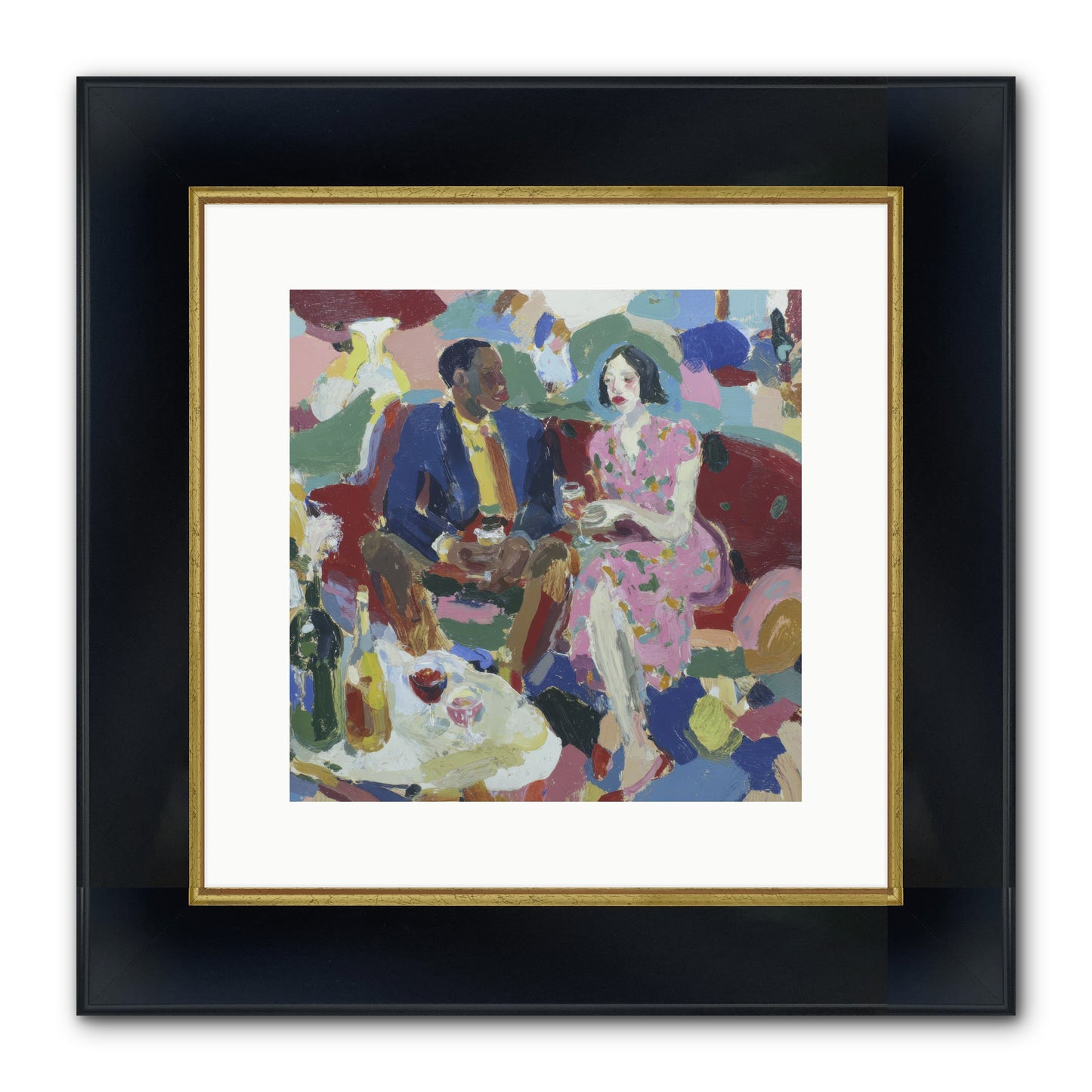Silkweather Framed Print - Wide Black w/Gold 12x12