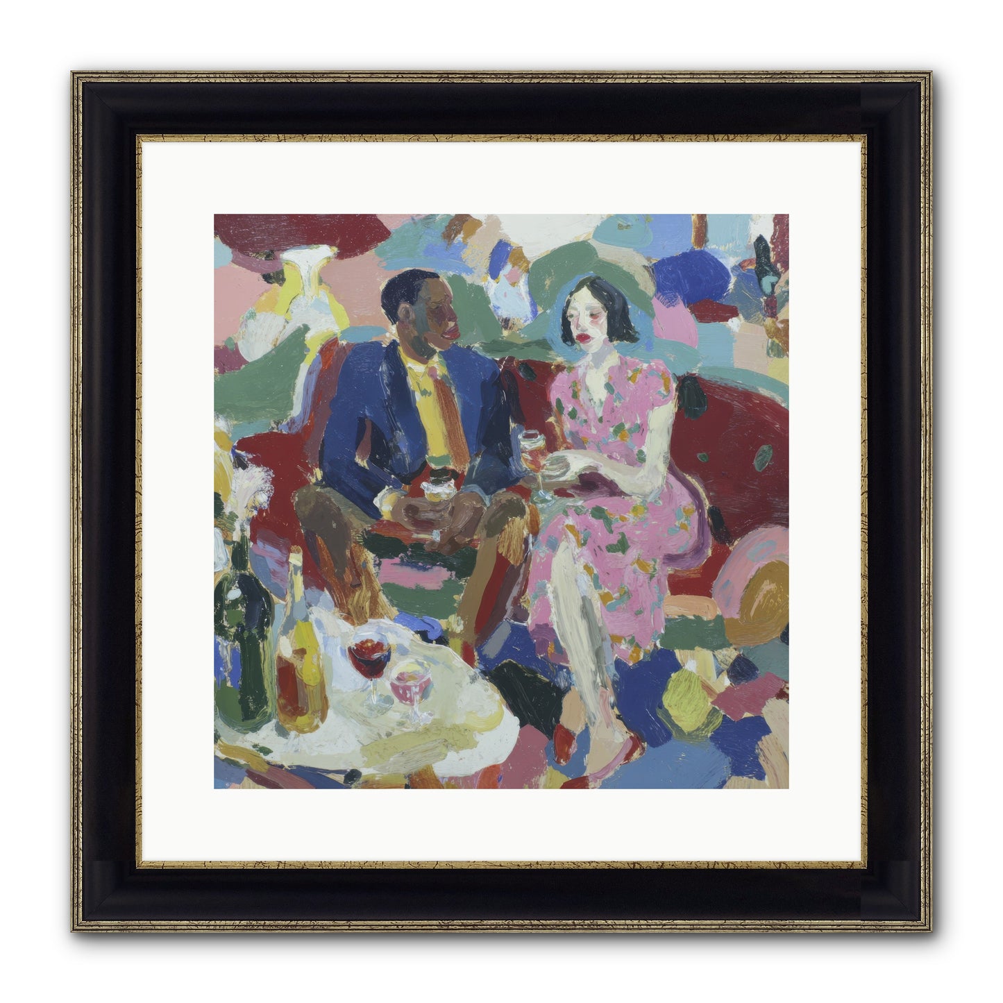 Silkweather Framed Print - Black & Gold 16x16