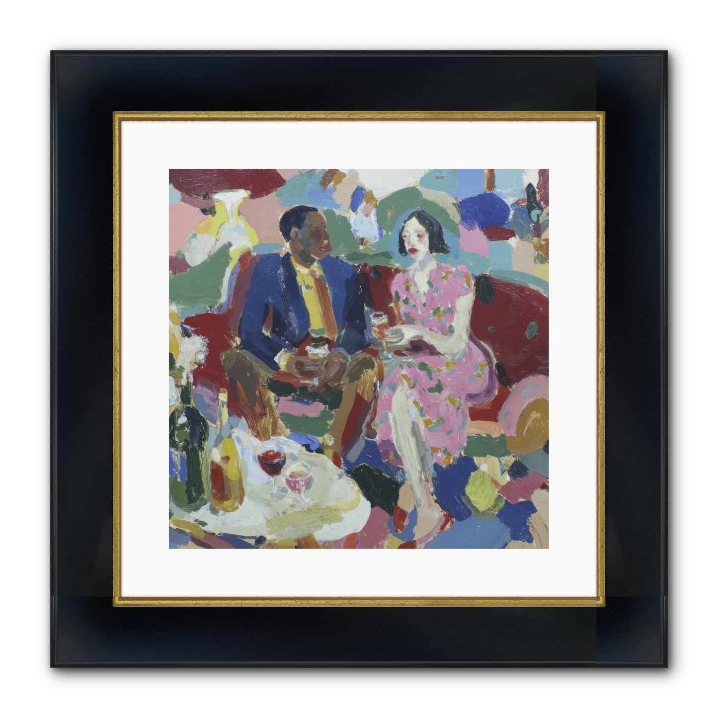 Silkweather Framed Print - Wide Black w/Gold 16x16