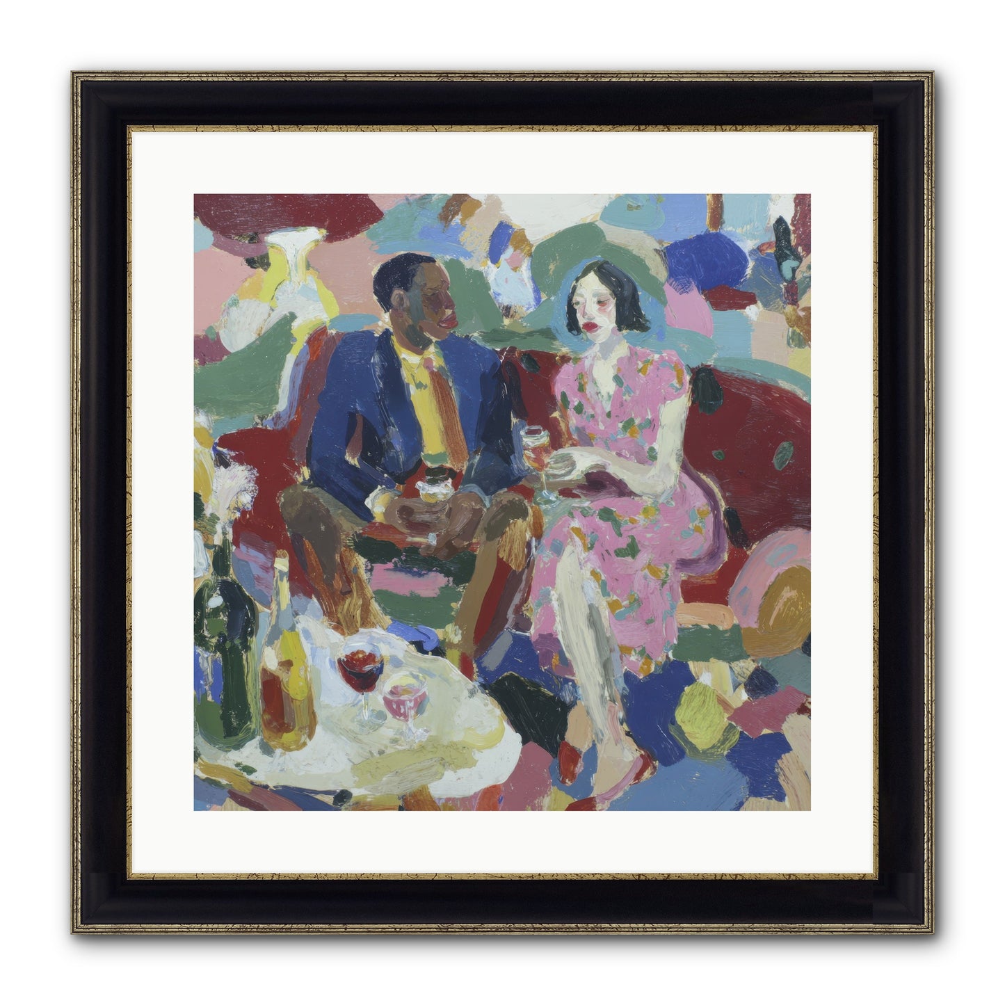 Silkweather Framed Print - Black & Gold 20x20