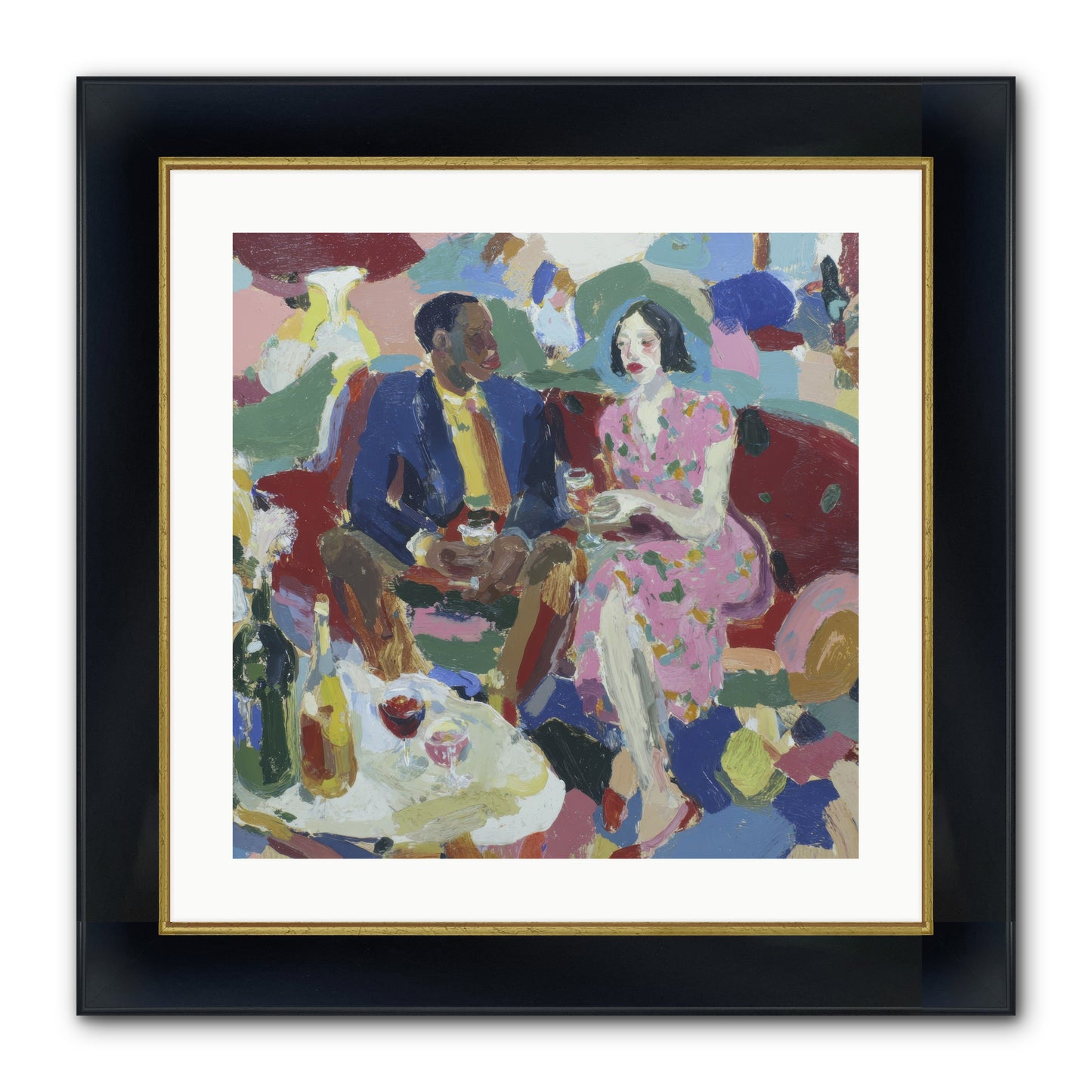 Silkweather Framed Print - Wide Black w/Gold 20x20