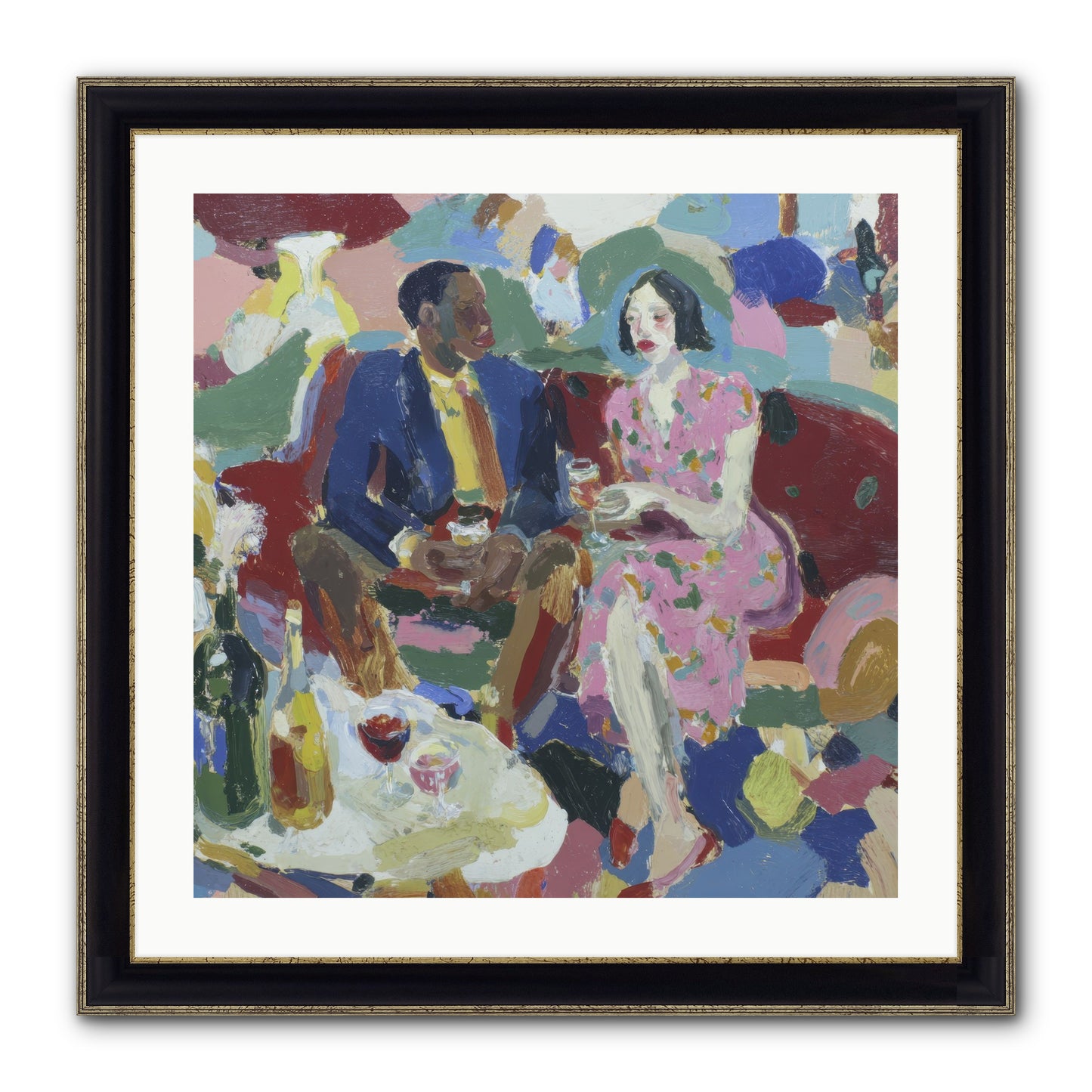 Silkweather Framed Print - Black & Gold 24x24