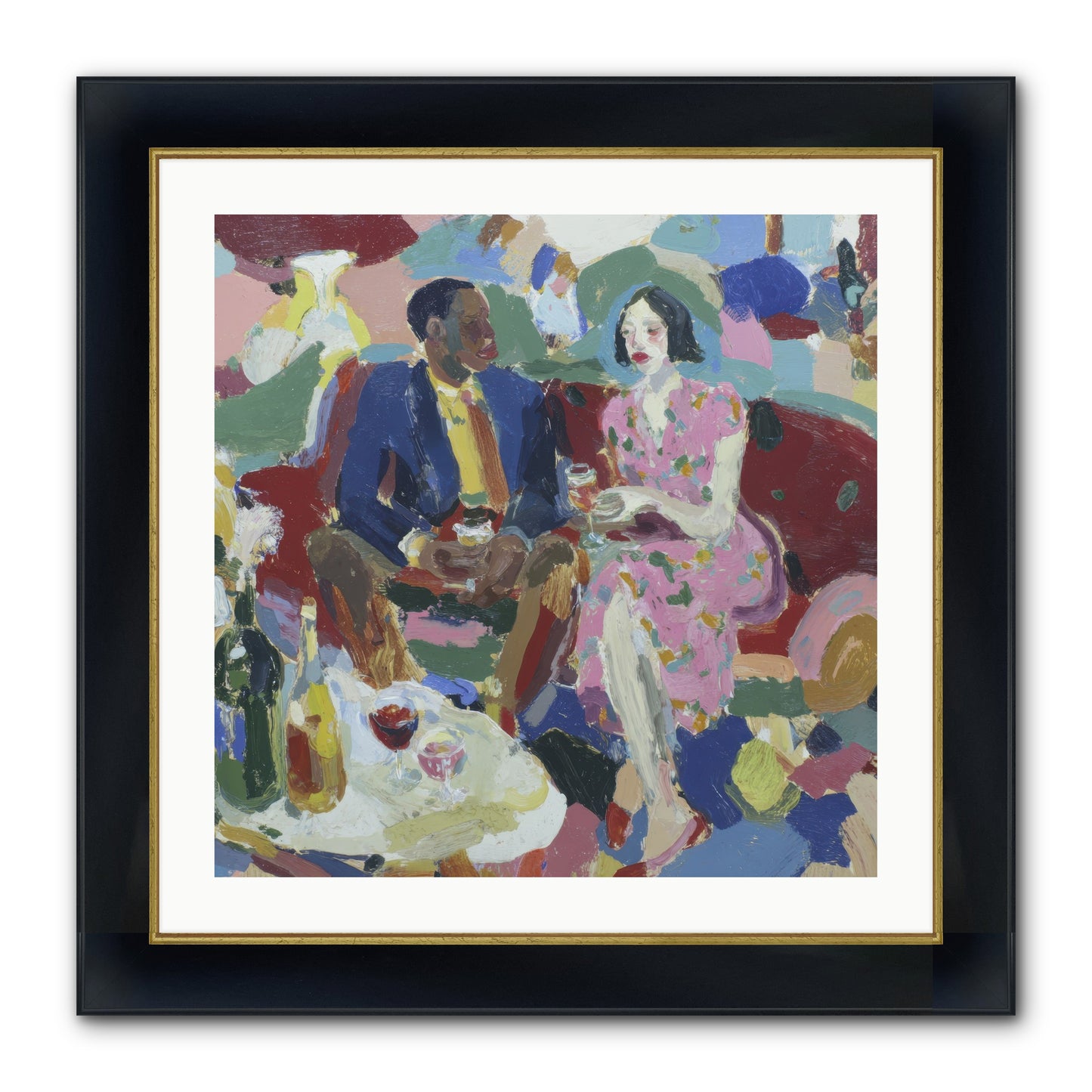 Silkweather Framed Print - Wide Black w/Gold 24x24