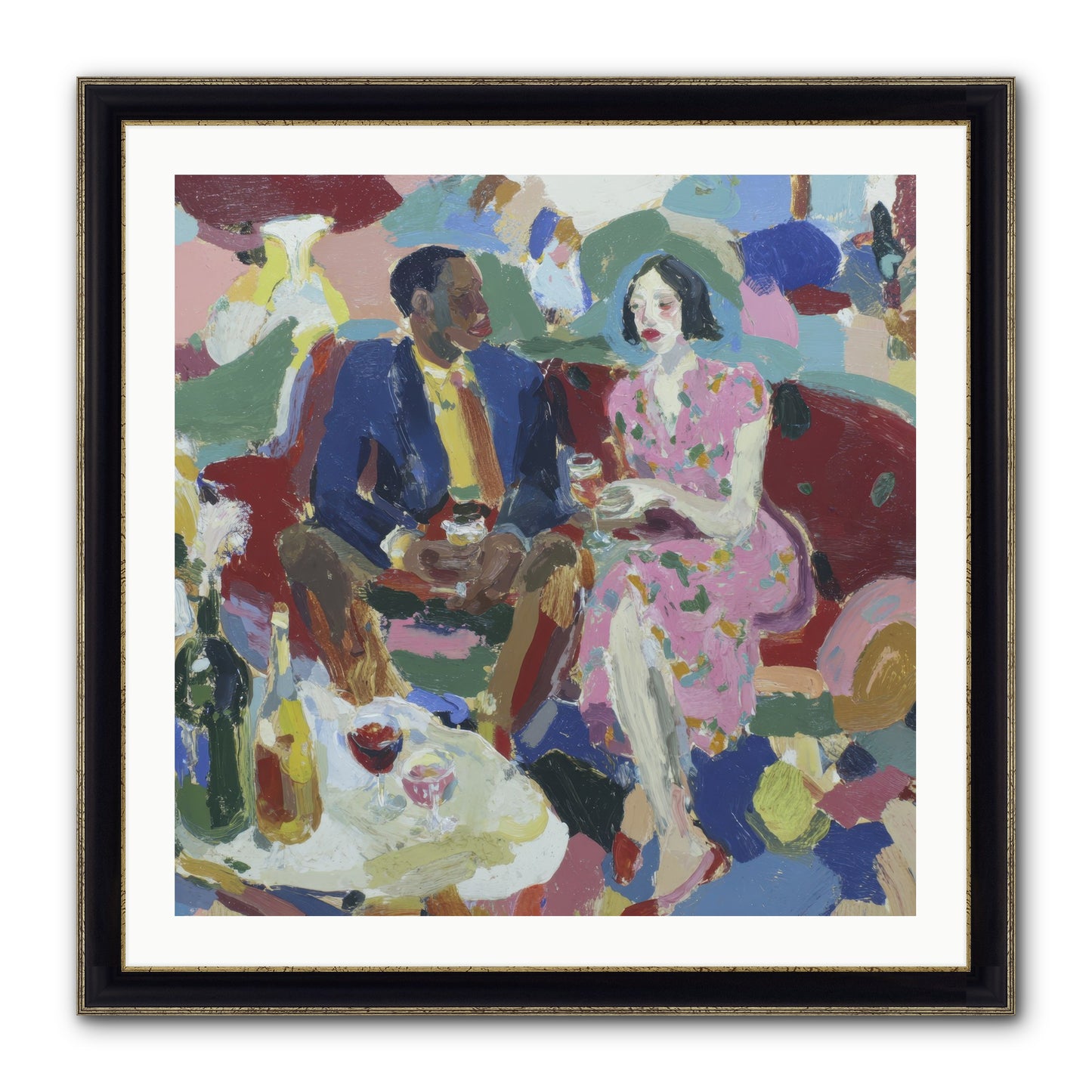 Silkweather Framed Print - Black & Gold 30x30