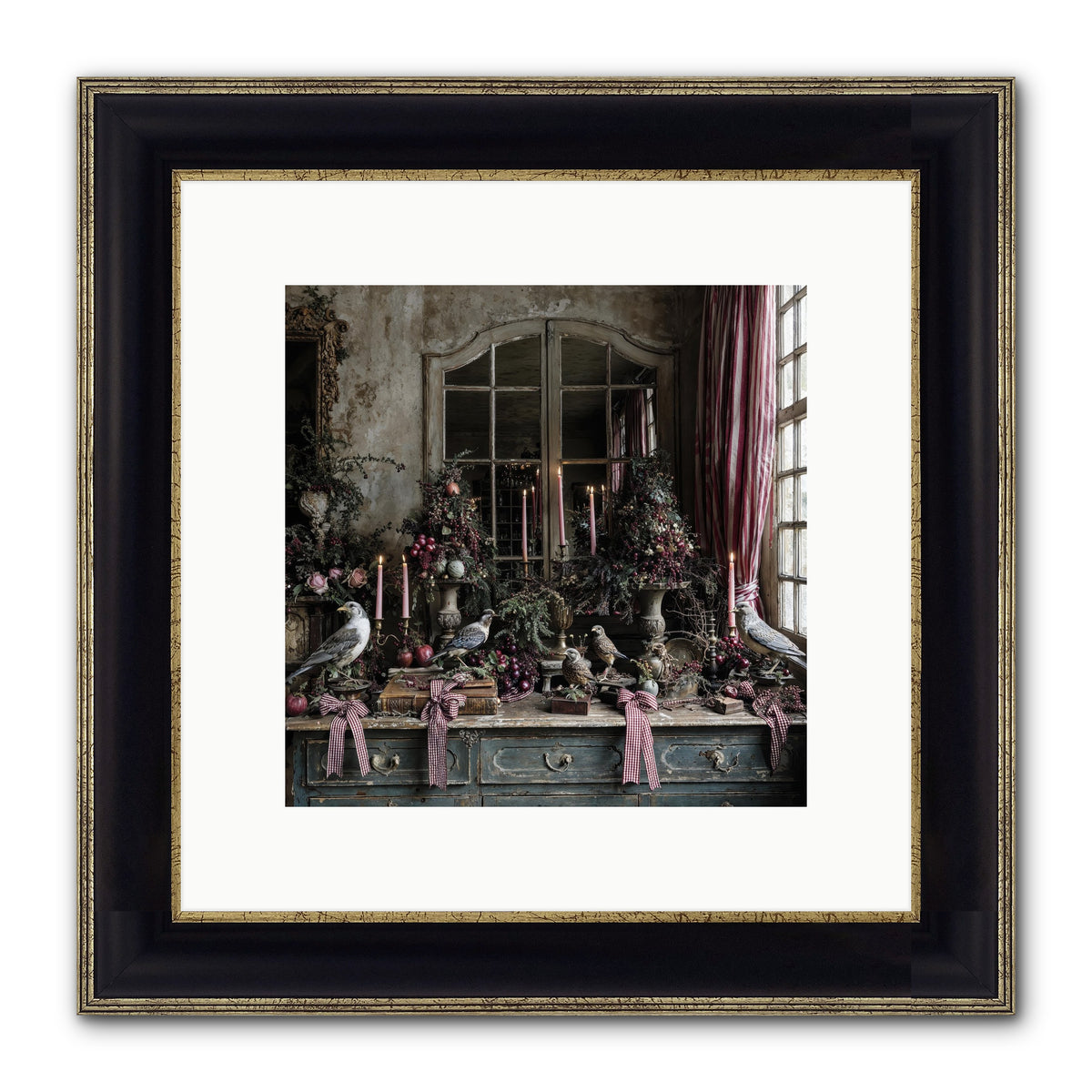 Silver Bells Society Framed Print - Black & Gold 10x10