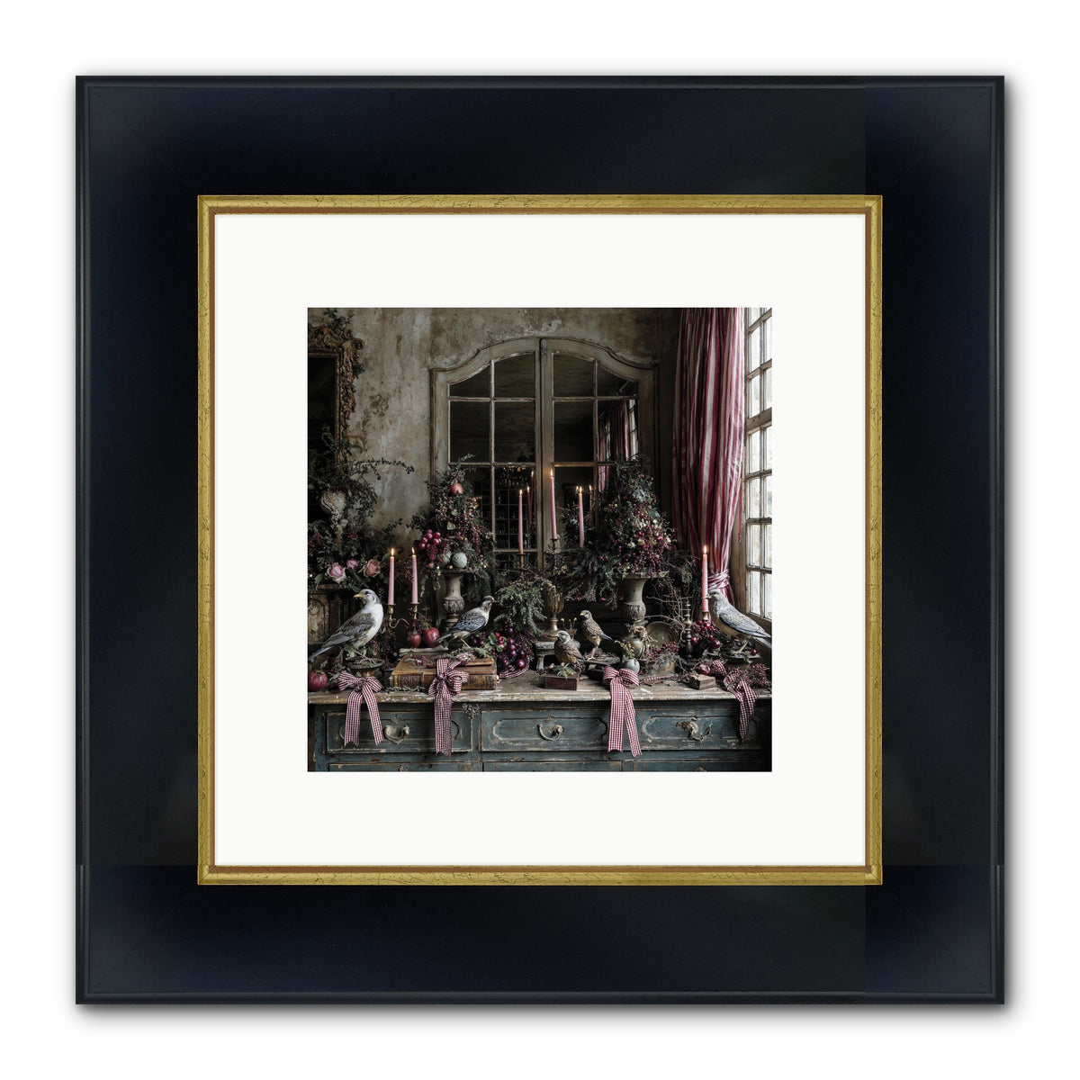 Silver Bells Society Framed Print - Wide Black w/Gold 10x10