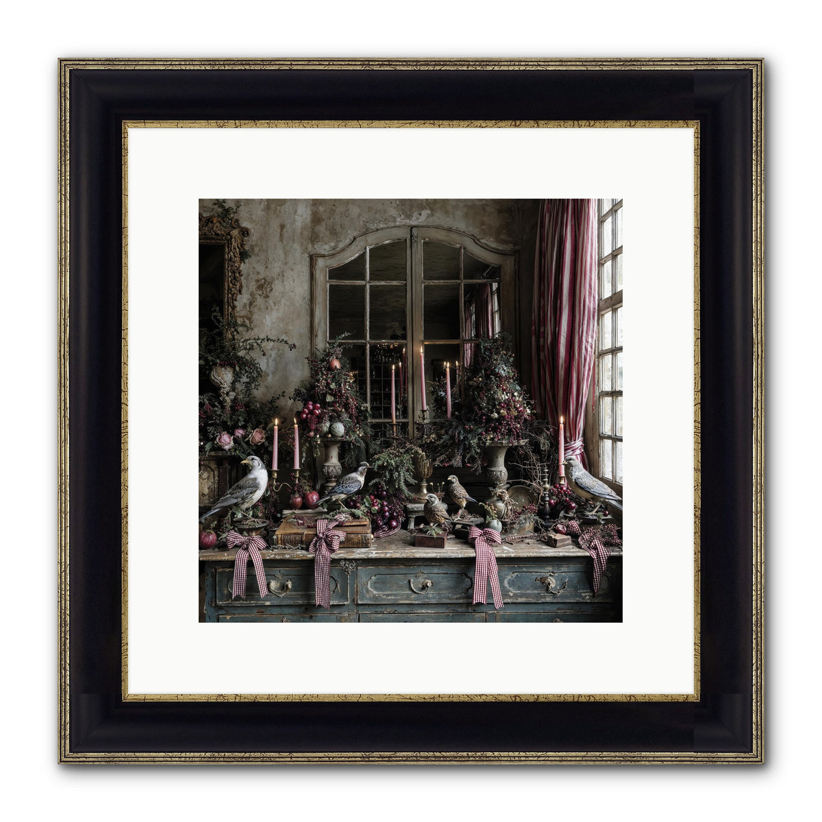 Silver Bells Society Framed Print - Black & Gold 12x12