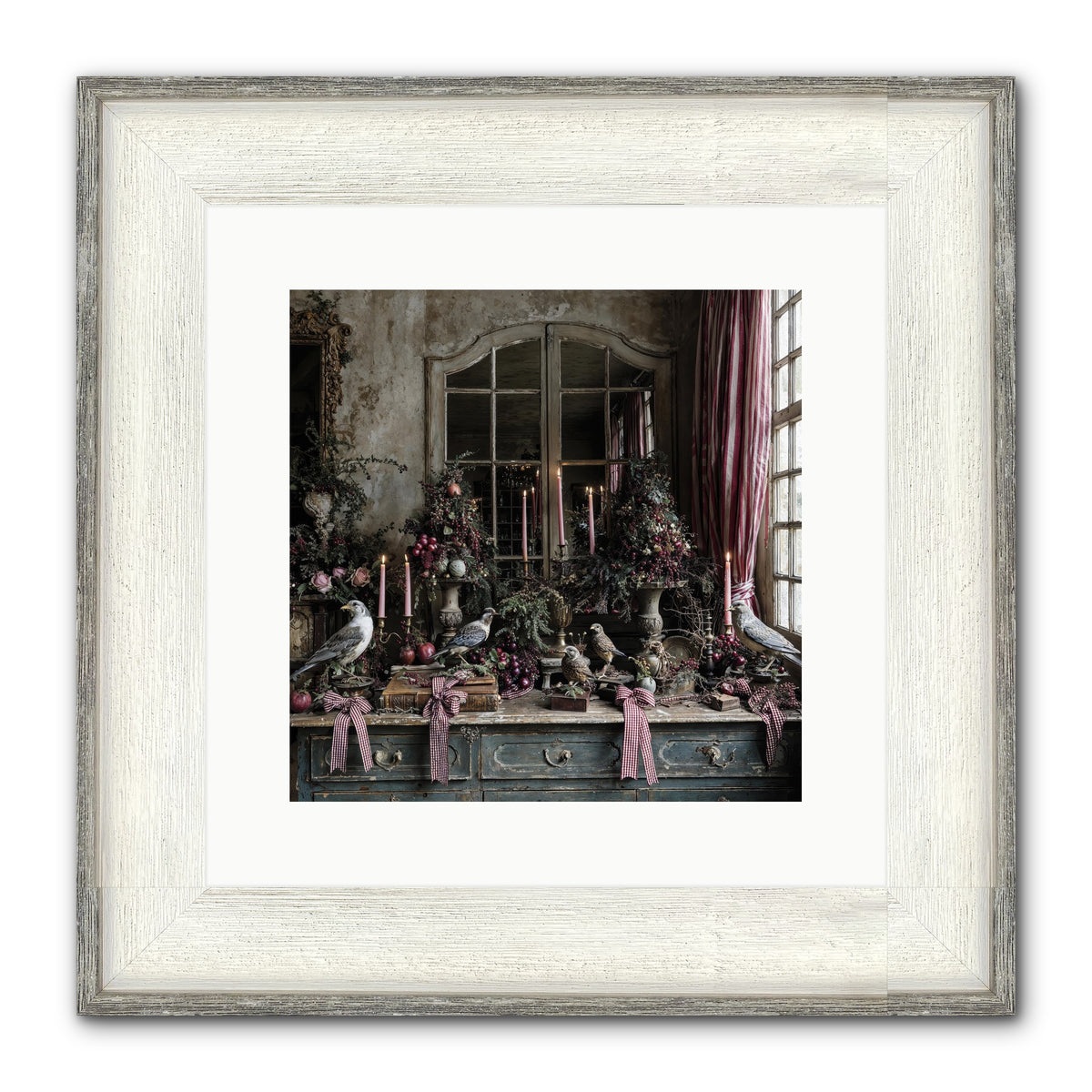 Silver Bells Society Framed Print - Driftwood White 12x12