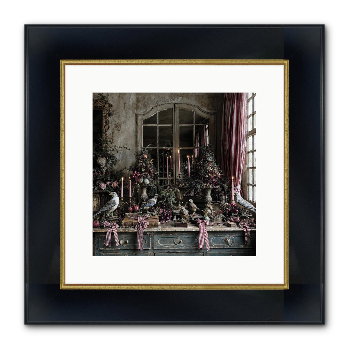 Silver Bells Society Framed Print - Wide Black w/Gold 12x12