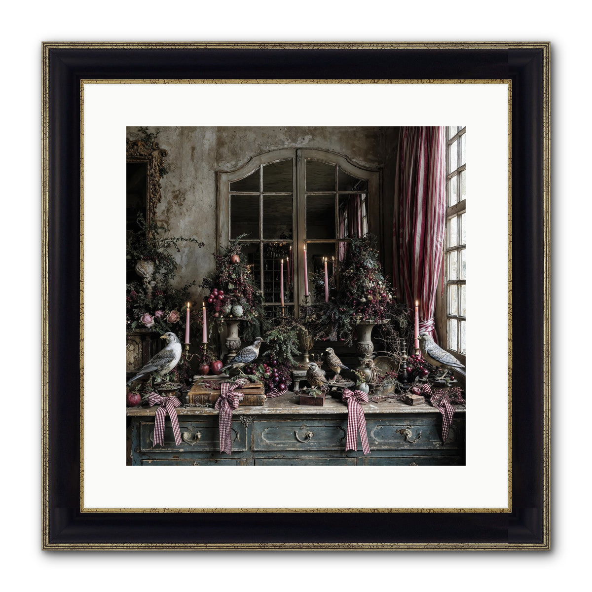 Silver Bells Society Framed Print - Black & Gold 16x16