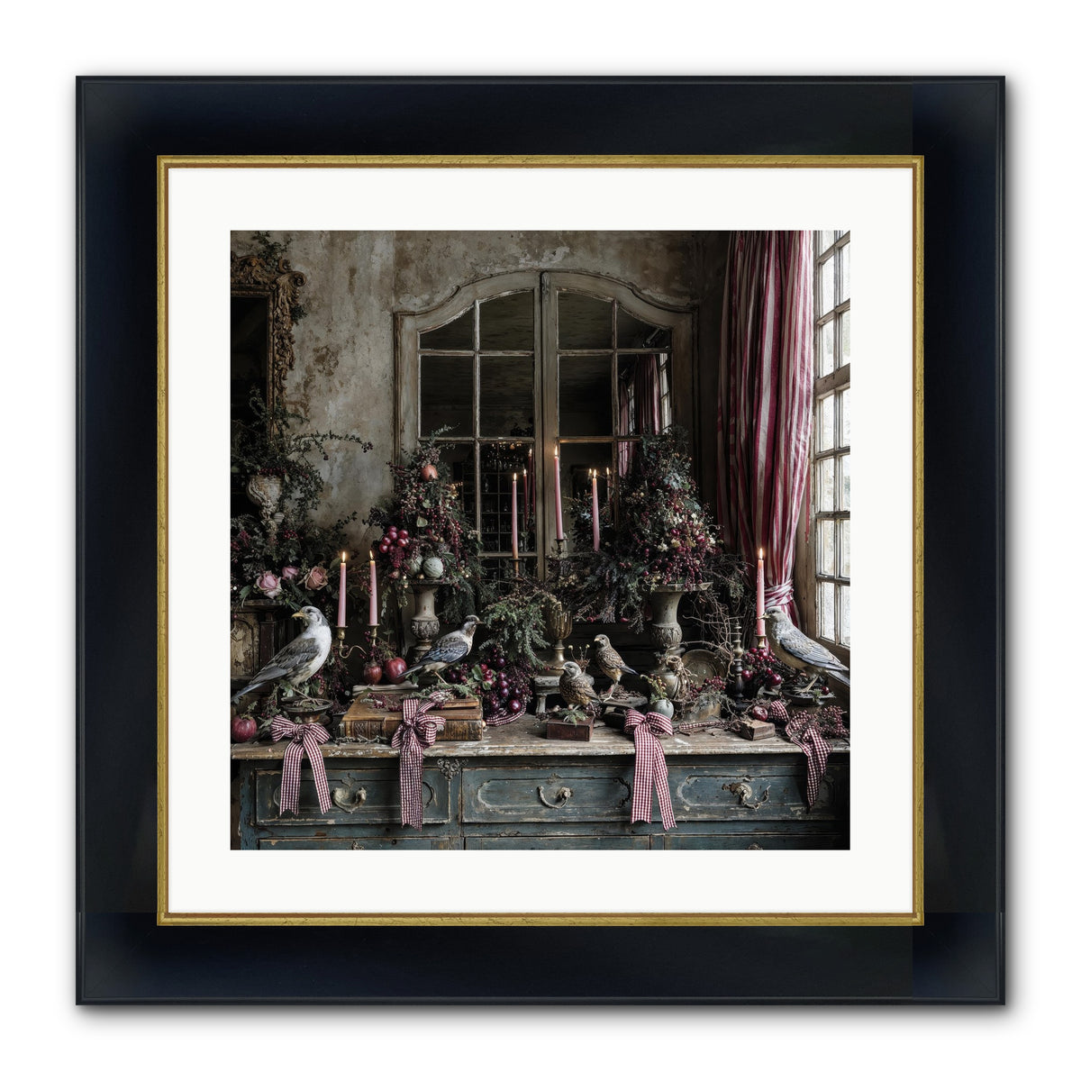 Silver Bells Society Framed Print - Wide Black w/Gold 20x20