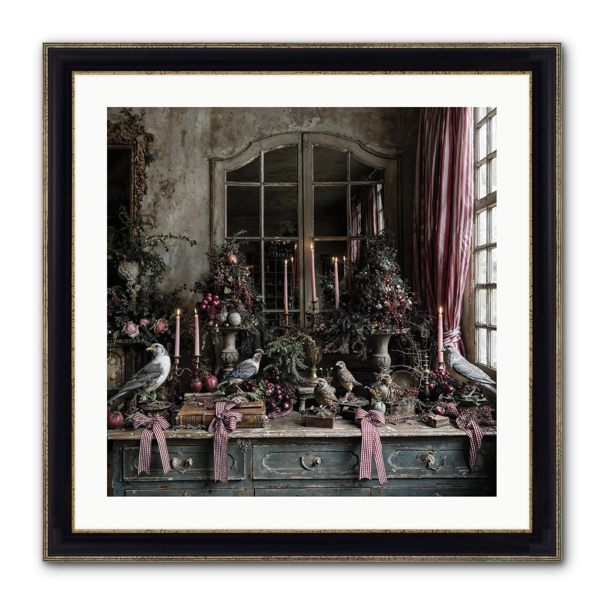 Silver Bells Society Framed Print - Black & Gold 24x24