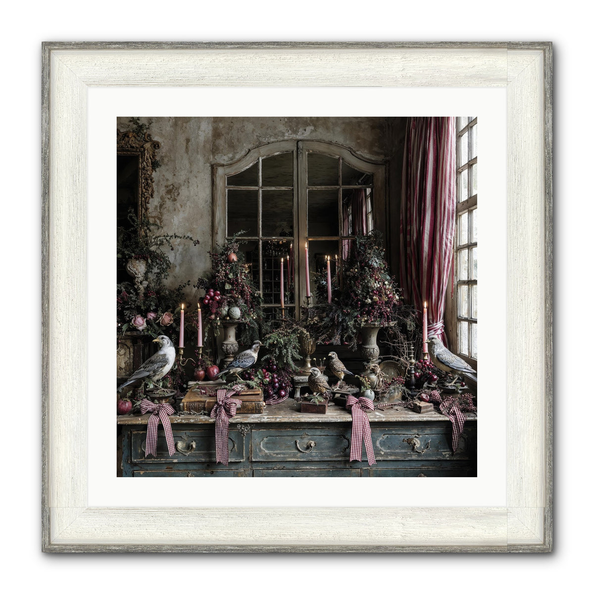 Silver Bells Society Framed Print - Driftwood White 24x24