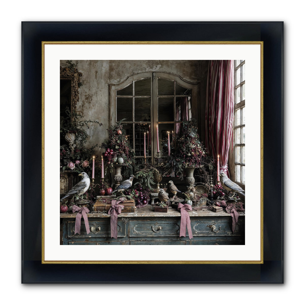 Silver Bells Society Framed Print - Wide Black w/Gold 24x24