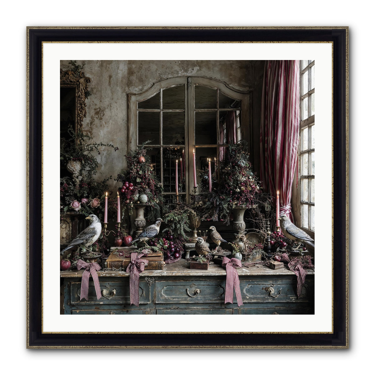 Silver Bells Society Framed Print - Black & Gold 30x30