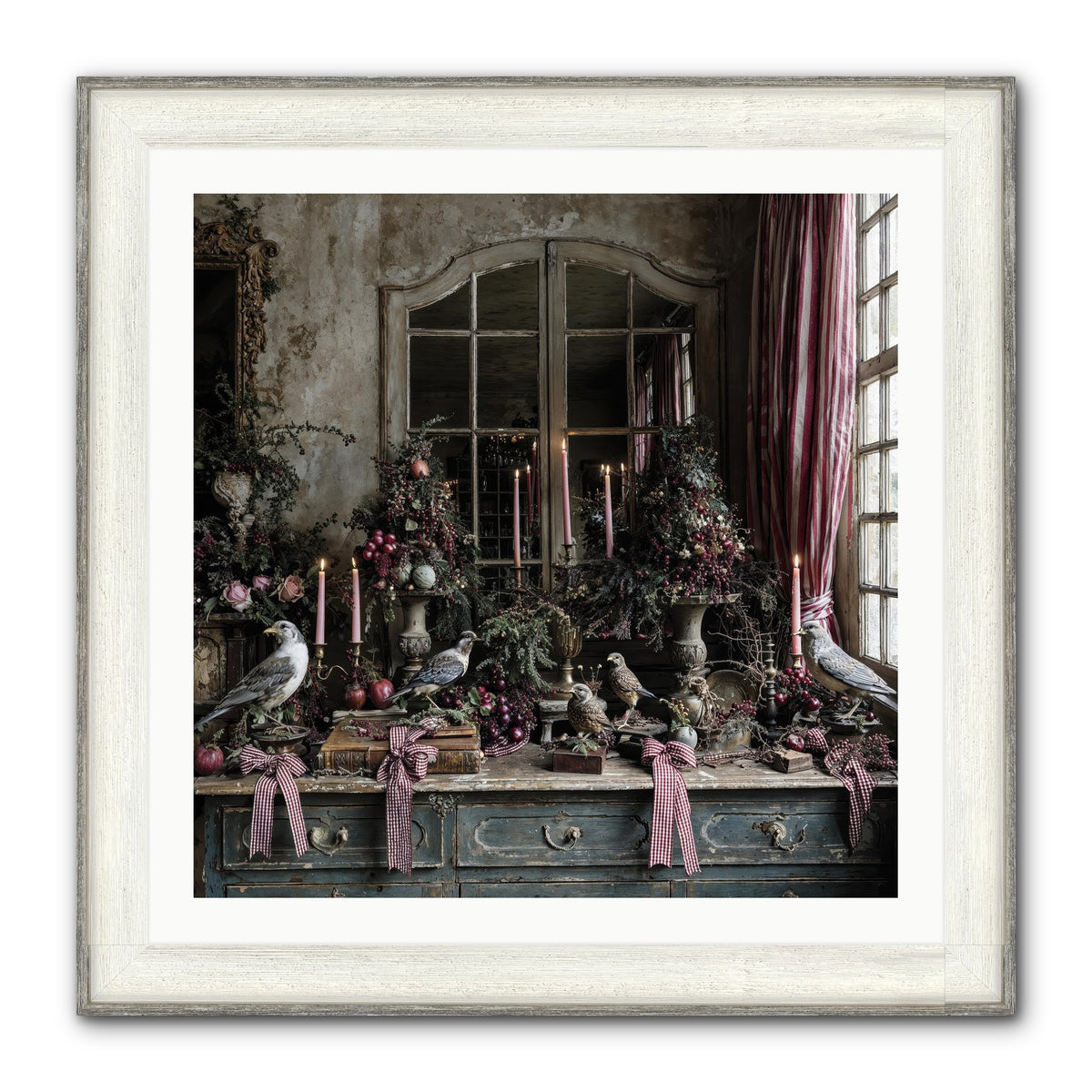 Silver Bells Society Framed Print - Driftwood White 30x30