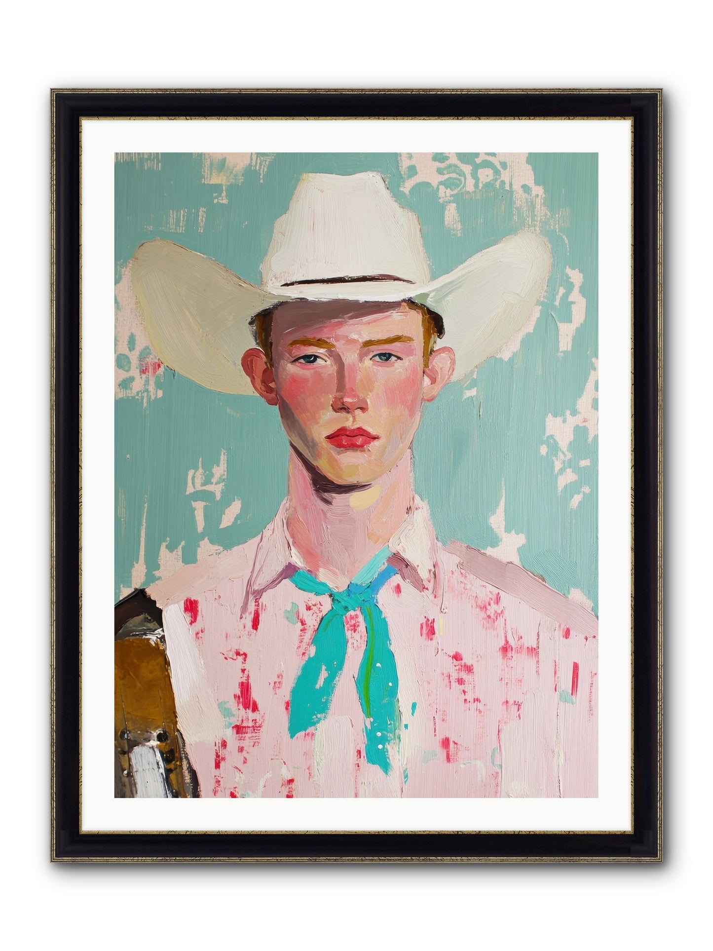Silver Buckle Framed Print - Black & Gold 30x40