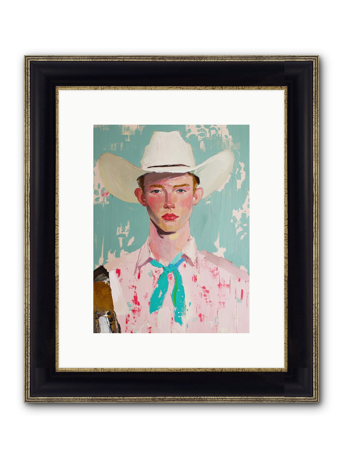 Silver Buckle Framed Print - Black & Gold 9x12