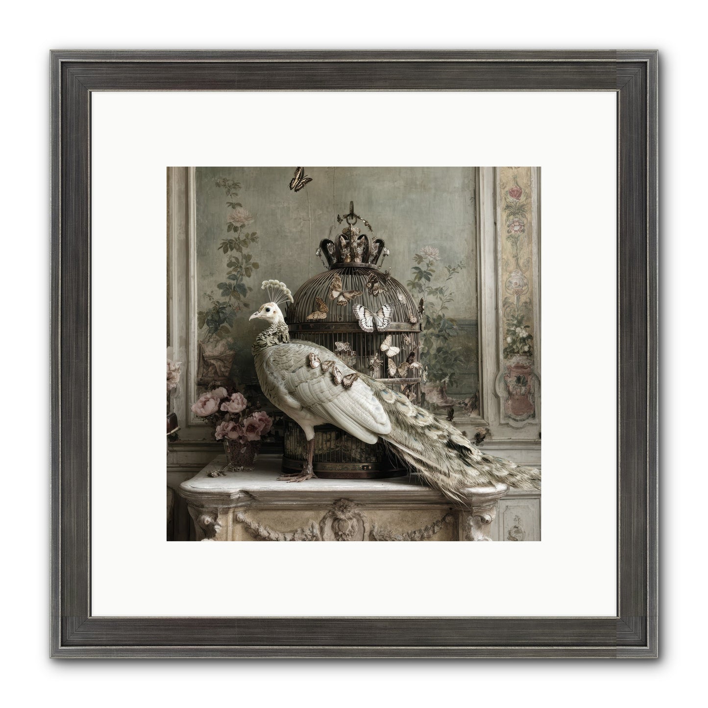 Silver Garden Framed Print - Slimwoods Black/Silver 10x10