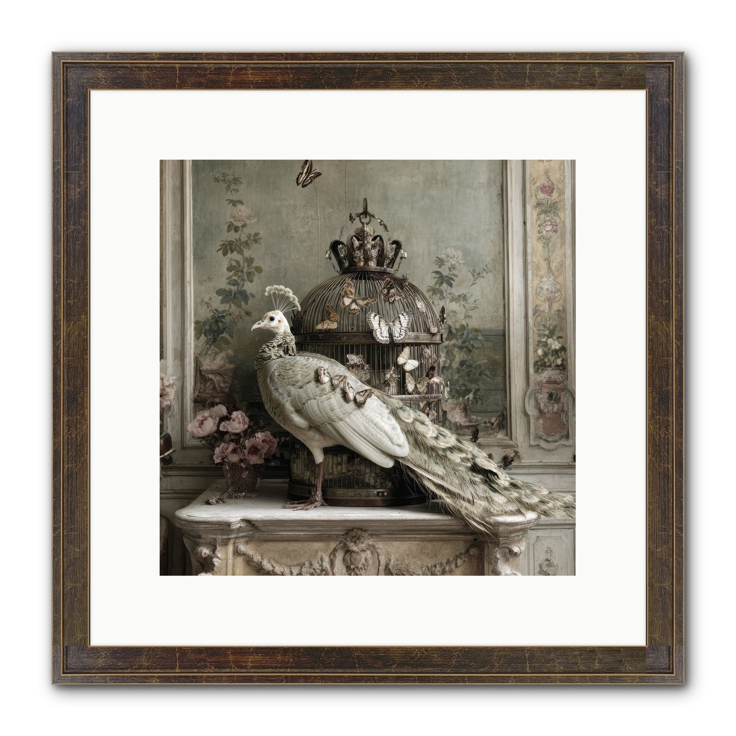 Silver Garden Framed Print - Slimwoods Black/Gold 12x12