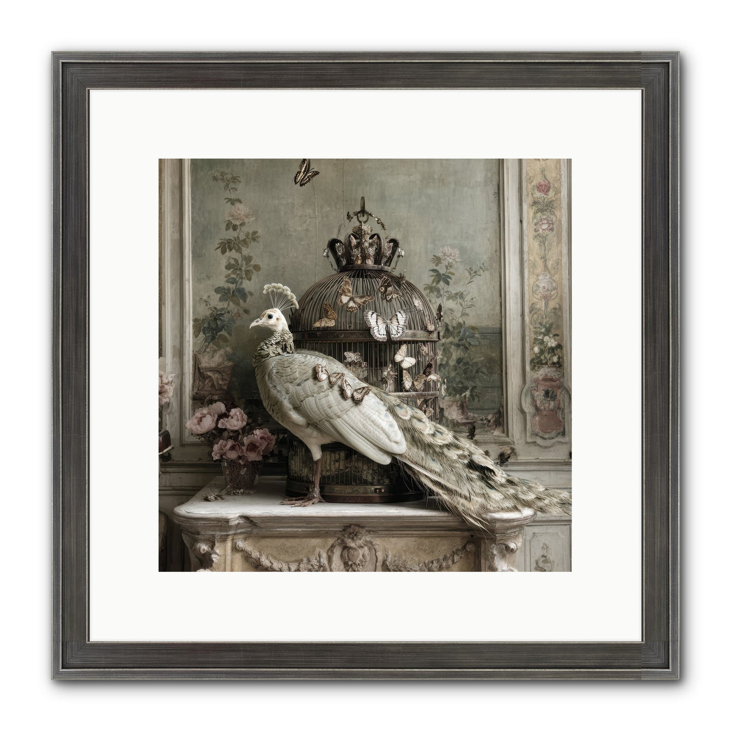 Silver Garden Framed Print - Slimwoods Black/Silver 12x12