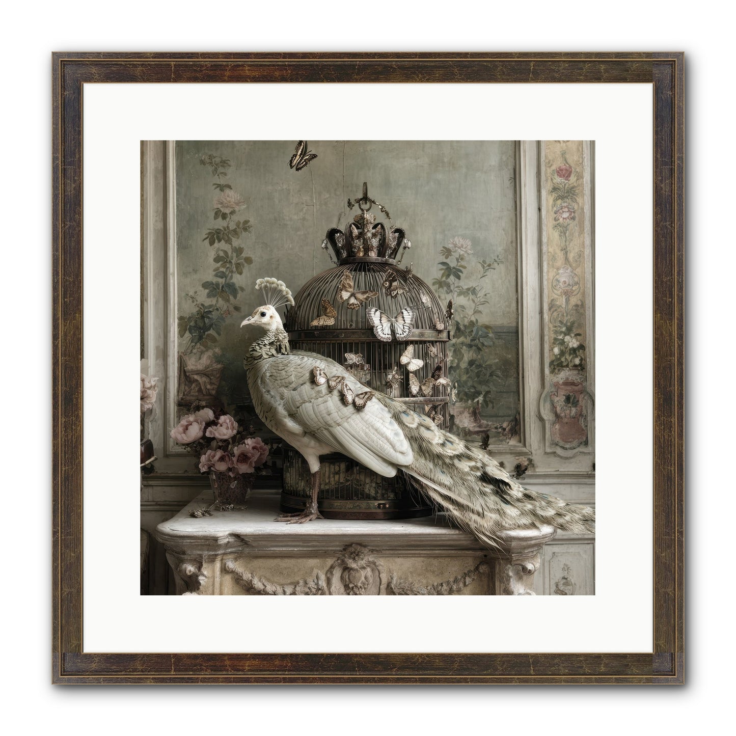 Silver Garden Framed Print - Slimwoods Black/Gold 16x16