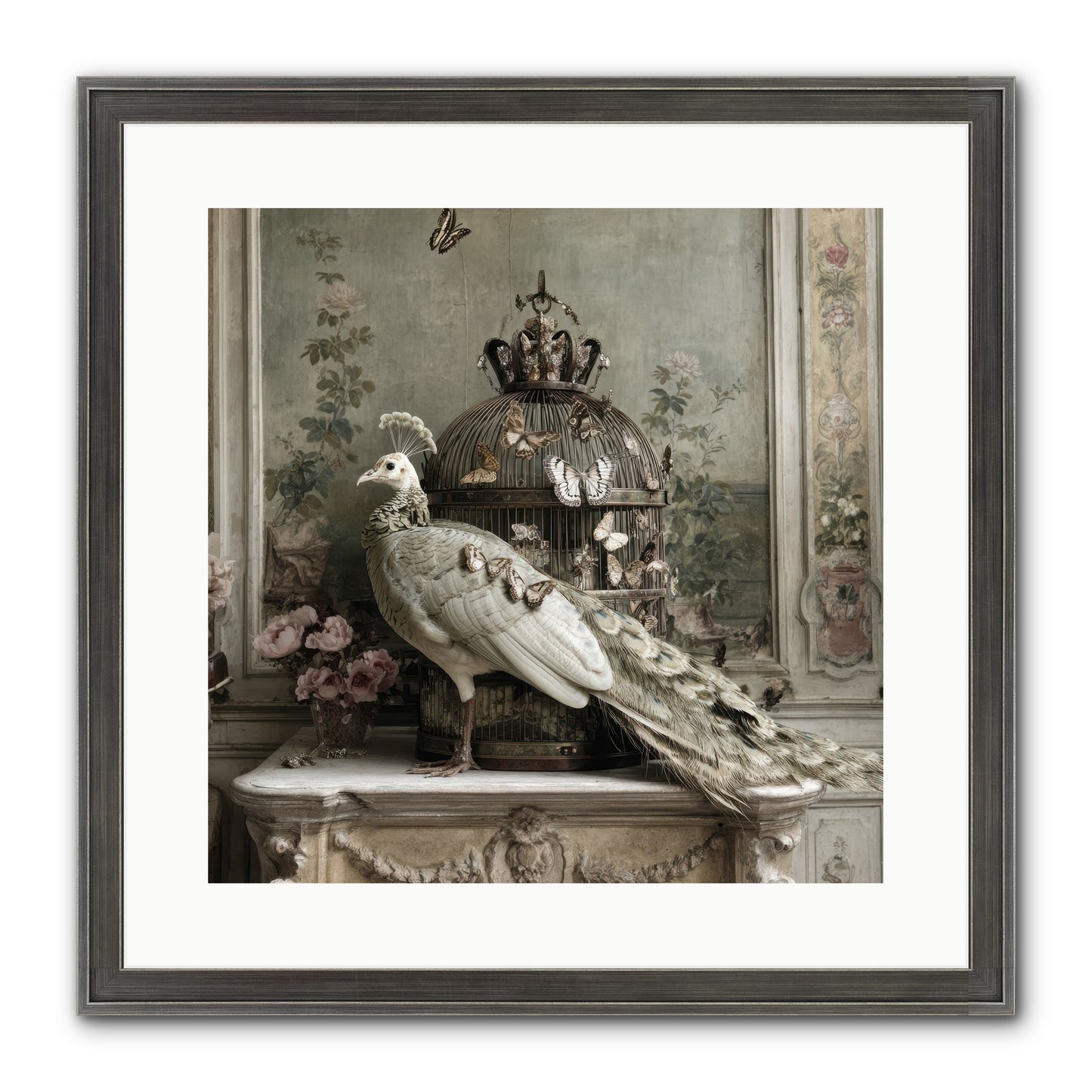 Silver Garden Framed Print - Slimwoods Black/Silver 16x16